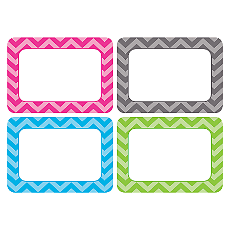 Teacher Created Resources Chevron Name Tags, 3 1/2" x 2 1/2", Multicolor, Pack Of 180