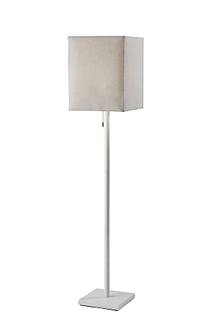 Adesso® Estelle Floor Lamp, 61”H, Taupe Shade/Matte White Base