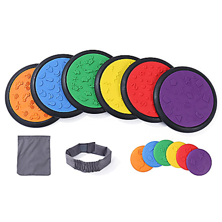 Kore Design Sensory Game Tiles, Assorted Colors, Two Sizes 10.23" & 4", Classic Colors
