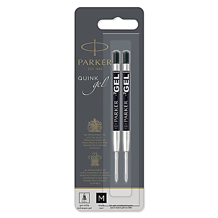 Parker Gel Ink Refills Medium Point 0.7 Mm Black Pack Of 2 Refills - Office  Depot