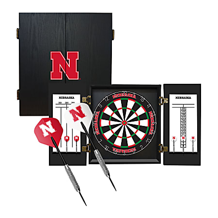 Imperial NCAA Fan's Choice Dartboard Set, 21-1/2”H x 19-3/4”W x 3-1/2”D, University Of Nebraska