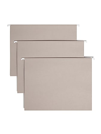 Smead® Hanging File Folders, Letter Size, Gray, Box