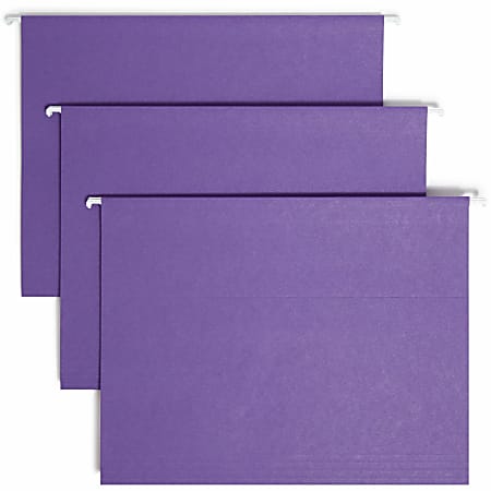 Smead&reg; Hanging File Folders, Letter Size, Purple, Box Of 25 Folders