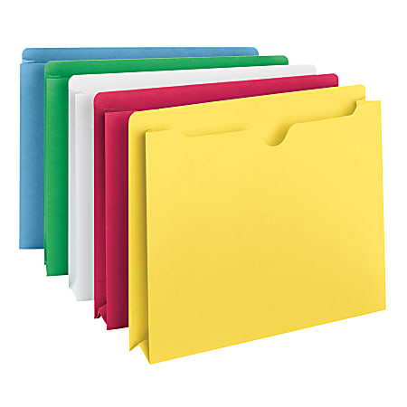 Smead® Color File Jackets, 2” Expansion, Letter Size, Assorted Colors, Pack Of 10