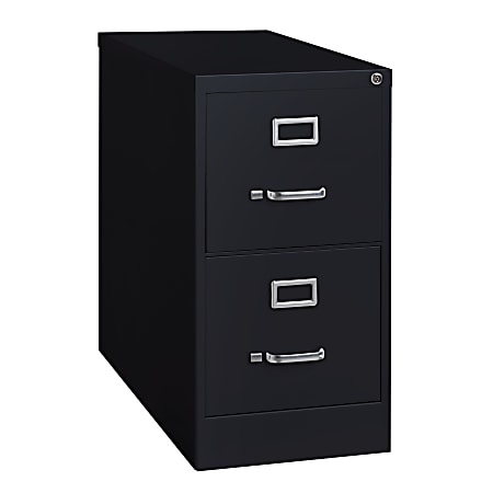 WorkPro 26 1 2 D Vertical 2 Drawer Letter Size File Cabinet Black