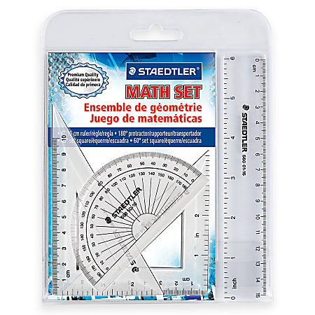 Staedtler 4 Piece Math Set - 4 Piece(s) - Transparent - 4 / Set