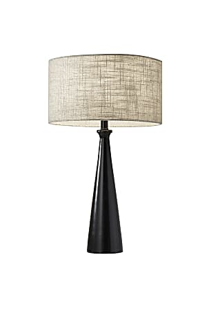 Adesso® Linda Table Lamp, 21 1/2"H, Brown/Light Yellow Shade/Black Base