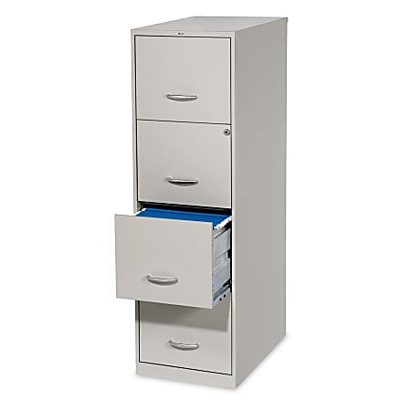 Workpro 26 12 D Vertical 4 Drawer Letter Size File Cabinet Putty Office Depot
