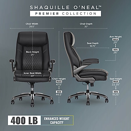 Shaquille ONeal Phineus Big Tall Ergonomic Faux Leather High Back