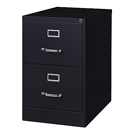 WorkPro 26 12 D Vertical 2 Drawer Legal Size File Cabinet Black
