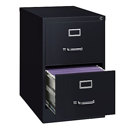 WorkPro 26 12 D Vertical 2 Drawer Legal Size File Cabinet Black