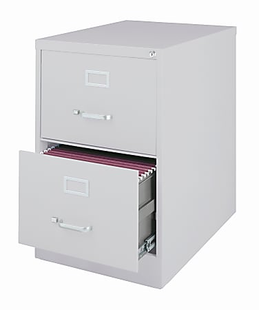 WorkPro® 26-1/2”D Vertical 2-Drawer File Cabinet, Light Gray