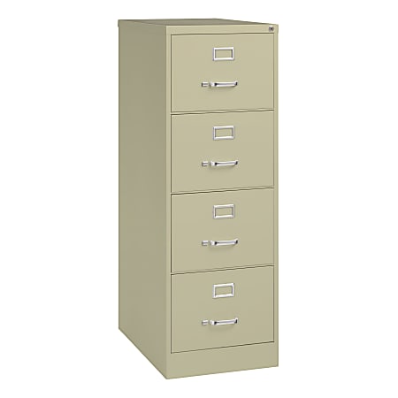 WorkPro® 26-1/2"D Vertical 4-Drawer Legal-Size File Cabinet, Putty