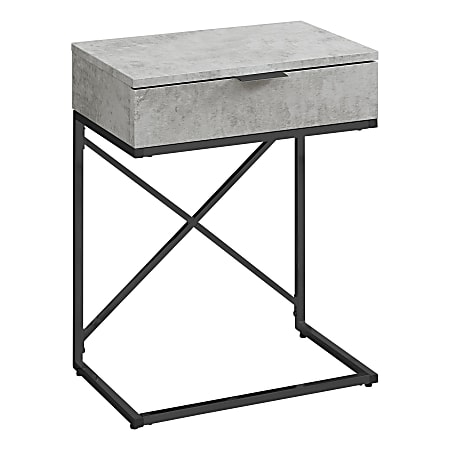 Monarch Specialties Accent End Table Rectangular Gray CementBlack ...