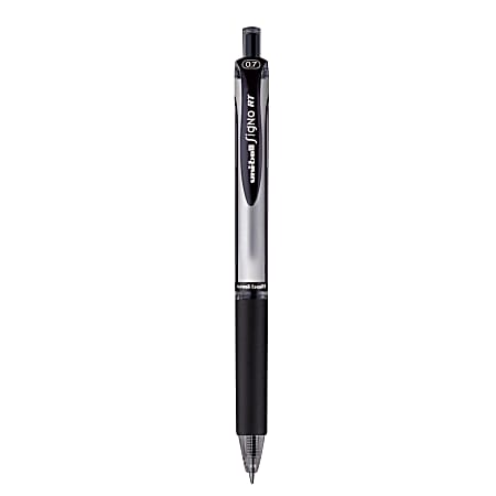 Uni Ball One Retractable Gel Pens Medium Point 0.7 mm White Barrel Black Ink  Pack Of 5 Pens - Office Depot