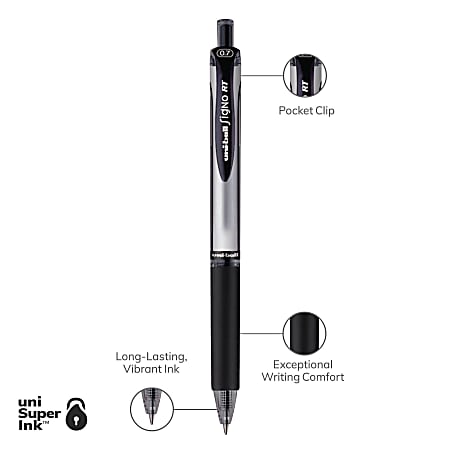 uni ball Signo Gel RT Retractable Pens Medium Point 0.7 mm Silver ...