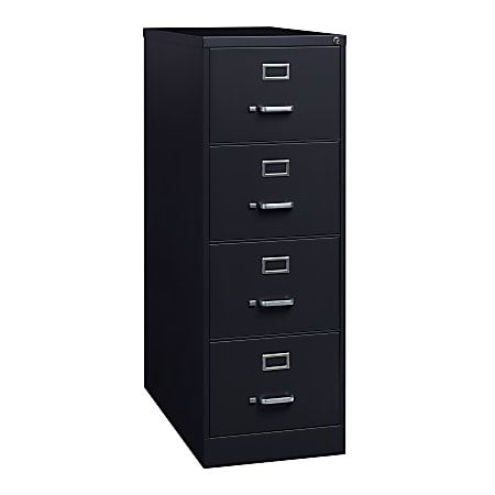 Workpro 26 12 D Vertical 4 Drawer Legal Size File Cabinet Black Odp Business Solutions