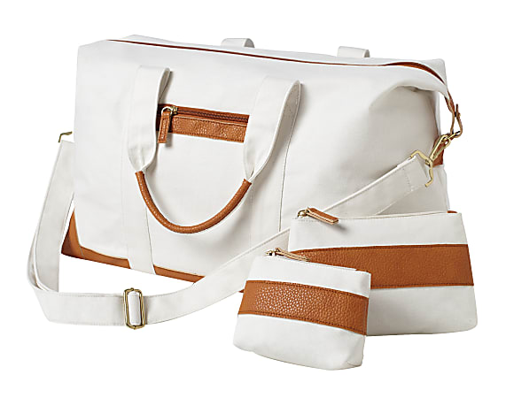 Orbit 3-Piece Weekender Duffel Bag Set, Off-White