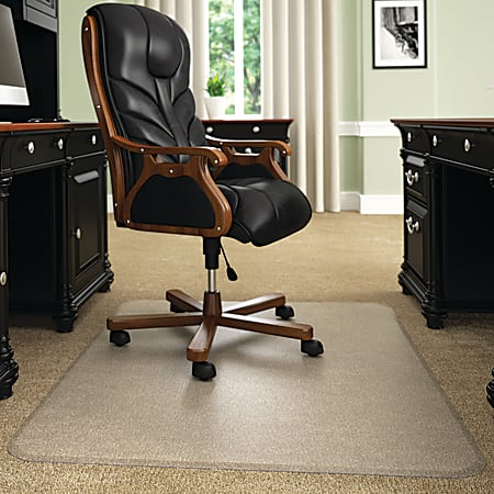 Deflect-O® Execumat Heavy-Duty Vinyl Chairmat For High-Pile Carpets, Rectangular, 45"W x 53"D, Clear