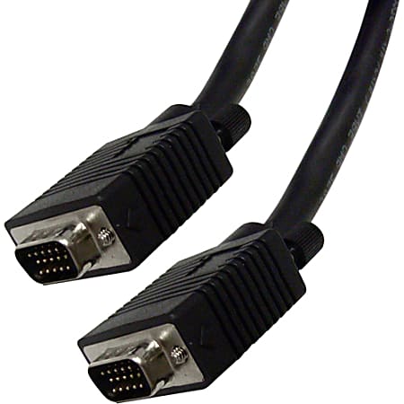 4XEM High-Resolution Coax Male to Male VGA Cable, 50', Black