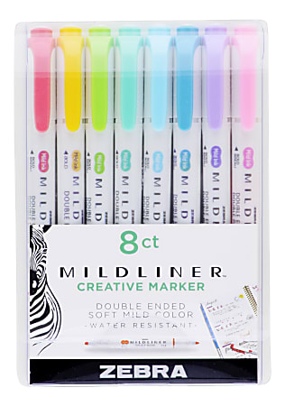 Mildliner Double Ended Highlighter Assorted 8pk Office Depot