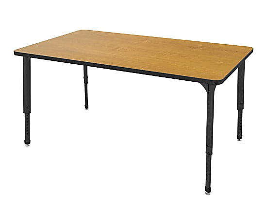 Adjustable height rectangular clearance table