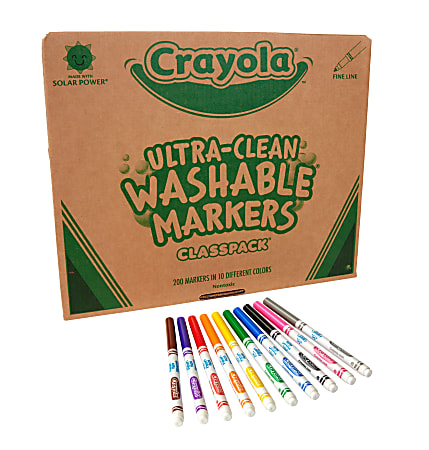 Crayola Fine Line Markers Assorted Classic Classpack Box Of 200 - Office  Depot