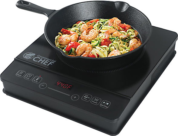Commercial Chef Portable Induction Cooker With LED Display, Black