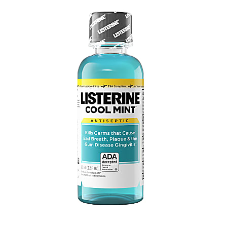Listerine Cool Mint Antiseptic Mouthwash for Bad Breath, 3.2 oz