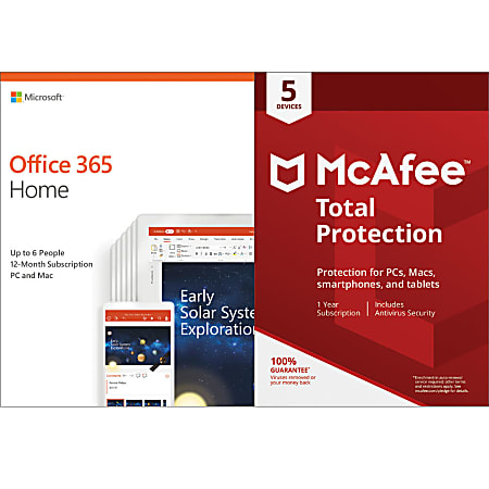 Office 365 Home With McAfee Total Protection, For 6 PC/Mac® Devices, Download