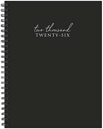 2026 Willow Creek Press Softcover Weekly/Monthly Planner, 6-1/2" x 8-1/2", Contemporary Black (Trilingual), January To December, 57759