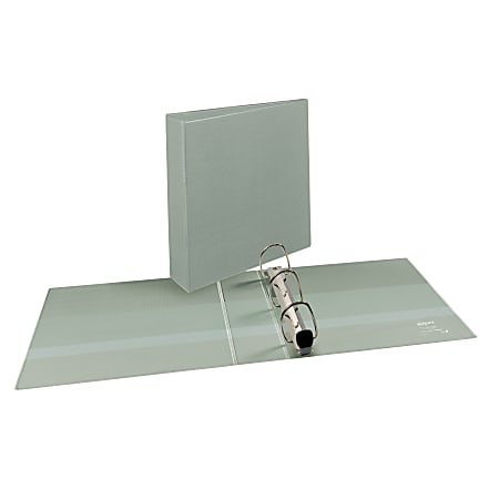 Avery® Heavy-Duty View Binder With One-Touch EZD™ Rings, 8 1/2" x 11", 2" Rings, Gray