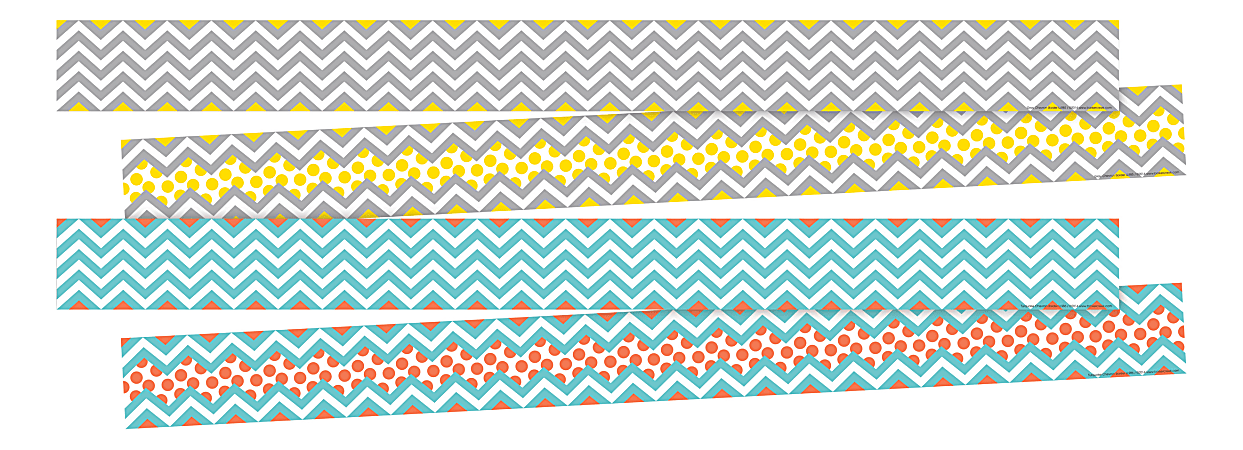 Barker Creek Double-Sided Border Strips, 3" x 35", Chevron Beautiful, Set Of 24