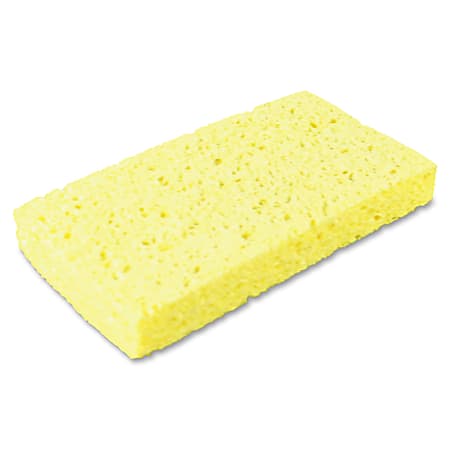 Impact Small Cellulose Sponge, 1"H x 3.4"W x 6.3"L, 6/Pack, 8 / Carton, Cellulose, Yellow