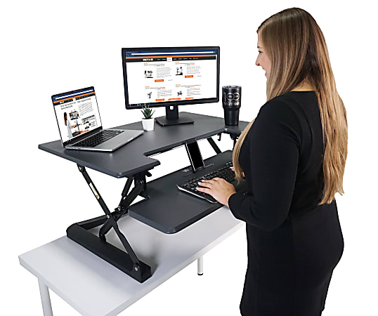 Victor High Rise DCX760 Height Adjustable Standing Desk Riser 36 ...