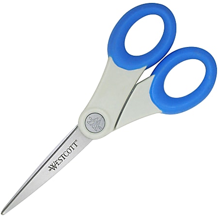 Westcott Soft Handle Scissors With Anti Microbial Product Protection 8  Pointed Blue - Office Depot