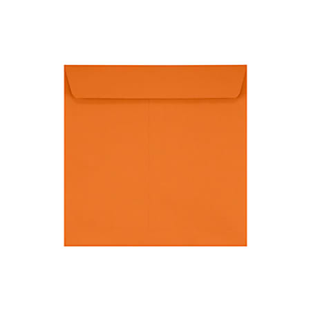 LUX Square Envelopes, 7 1/2" x 7 1/2", Peel & Press Closure, Mandarin Orange, Pack Of 50