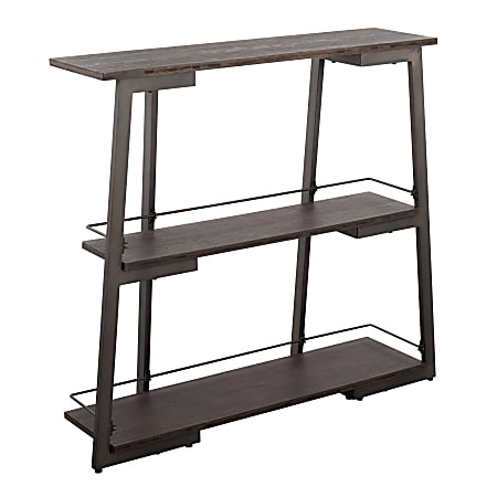 LumiSource Converge 41"H Industrial Bookcase, Espresso/Antique