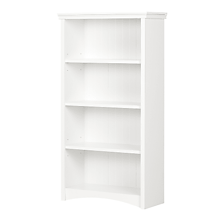 South Shore Artwork 57 34 H 4 Shelf Bookcase Pure White Office Depot