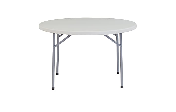 National Public Seating Blow-Molded Folding Table, Round, 48"W x 48"D, Light Gray/Gray