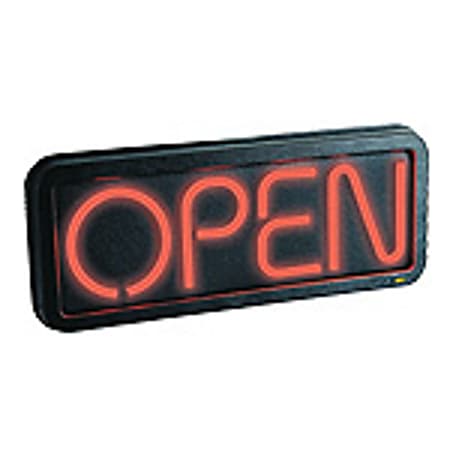 Newon LED Lighted Sign, "Open", Horizontal, 9 3/4"H x 23 5/8"W x 1 5/8"D
