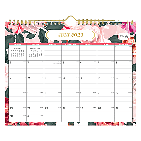2023 2024 Blue Sky Roosevelt Monthly Academic Wall Calendar 11 x 8 34