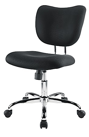 Realspace® Jancy Mesh Low-Back Task Chair, Black/Chrome, BIFMA Compliant