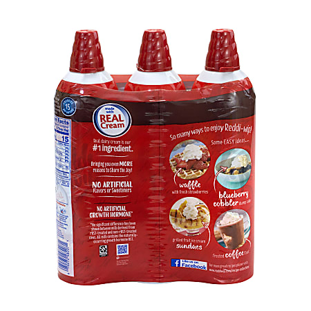 Reddi Wip Original Whipped Topping, 15 Oz, Pack Of 3 Cans