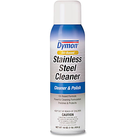 Dymon Oil-based Stainless Steel Cleaner - Aerosol - 16 fl oz (0.5 quart) - Neutral Scent - 12 / Carton - White