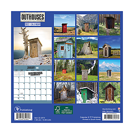 Tf Publishing Outhouses Mini Calendar 2022 - Office Depot