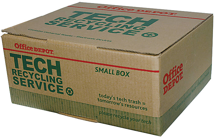 Office Depot Tech Recycling Box, Small, 8"H x 18"W x 15"D