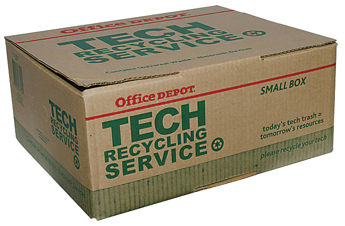 Office Depot Tech Recycling Box, Small, 8"H x 18"W x 15"D