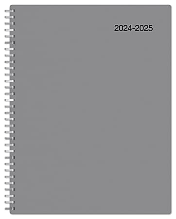 2024-2025 Office Depot® Brand Monthly Academic Planner, 8-1/2" x 11", 30% Recycled, Gray, July 2024 To June 2025