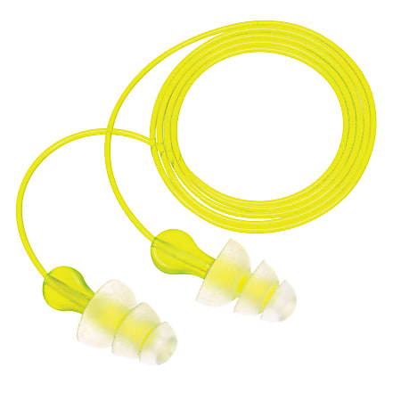 3M™ Tri-Flange Reusable Ear Plugs, Lime, Pack Of 100